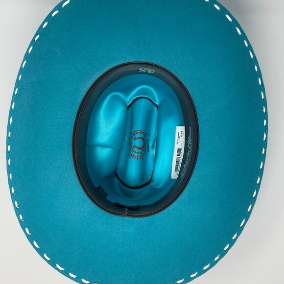 Charlie 1 Horse Bucksnort Turquoise Cowboy Hat 6 3/4 - Picture 6 of 10